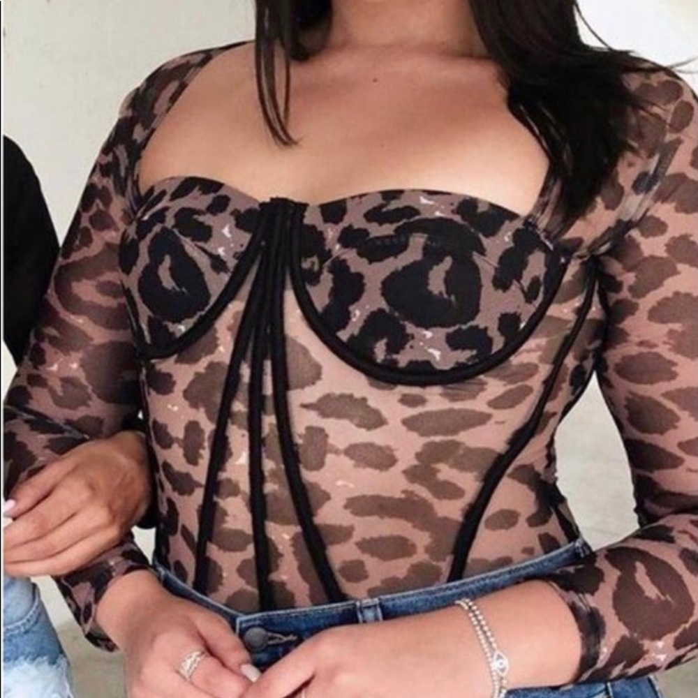 Fashion Nova Curve Leopard Print Bustier Top